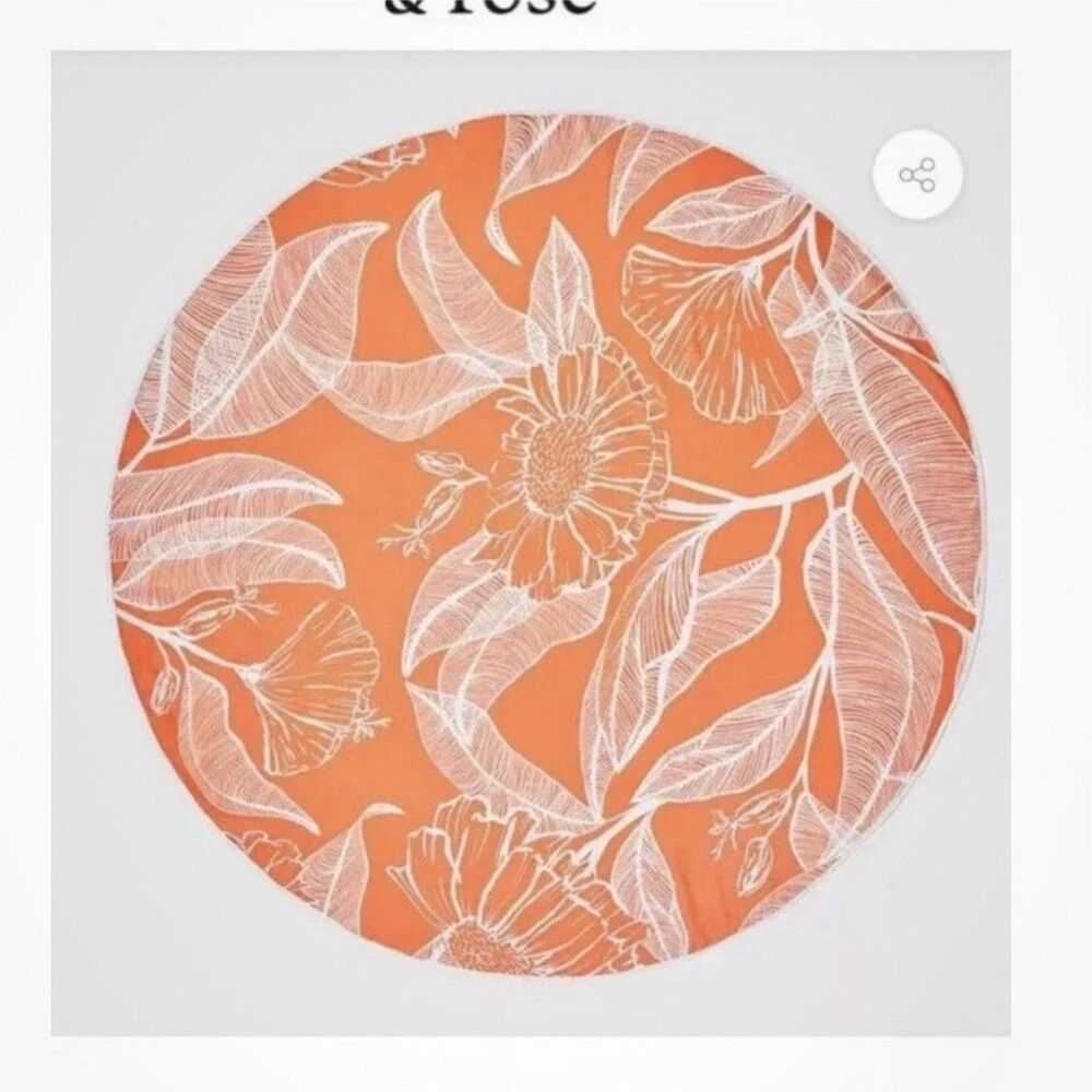 Summer & Rose Roundie Towel 57in 100% Polyester Orange Floral Recycled Material